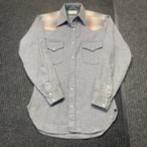 VTG `Pendleton Mens Wool Shirt High Grade Western Wear Pearl SnapGray S USA